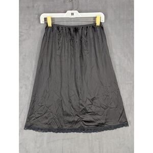 Vintage Women's Black Skirt Slip Half Slip Warner's Size Large